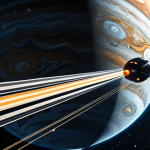 **

"A futuristic spaceship gracefully slingshots around a vibrant, detailed Jupiter, using its gravity to propel itself further into space. Background shows a star-filled expanse. Focus on the spacecraft's trajectory and the immense scale of the planet.  Professional rendering, cinematic lighting, science fiction concept art, perfect anatomy, correct proportions, natural pose, fully clothed, modest clothing, appropriate attire, safe for work, appropriate content, family-friendly."

**