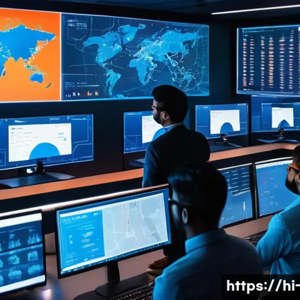 사이버 보안과 AI 기반 방어 시스템 - A futuristic cybersecurity control room featuring a diverse team of Indian IT professionals analyzin...