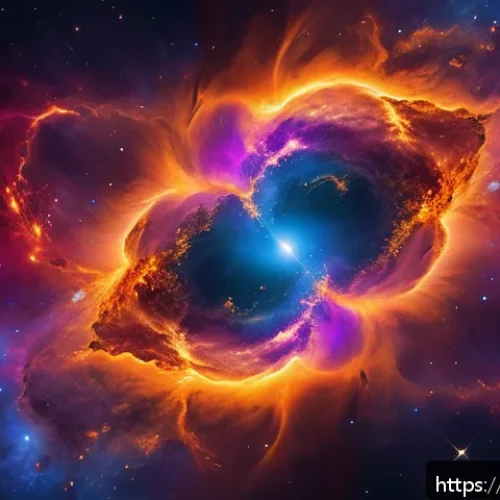 Home 32 우주론과 빅뱅 모델 - A detailed cosmic scene depicting the Big Bang singularity: a radiant, intensely hot and dense point...