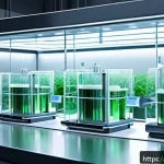 Home 18 인공광합성과 지속 가능 에너지 - A futuristic laboratory scene showcasing advanced artificial photosynthesis technology: detailed dep...